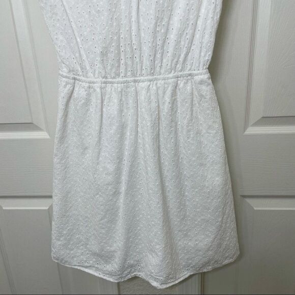 J. Crew Mercantile White Cotton Eyelet Tie Front Dress size XS - Picture 6 of 14
